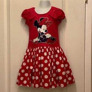Like New, Kids Disney Mini Mouse Red Dress size 5
